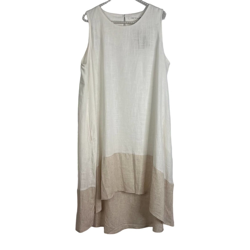 Label of Love NWT Linen/Rayon Swing‎ Tank Dress Hi/Low Hem SZ XL